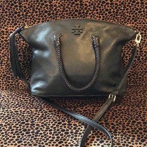 Tory Burch Black Taylor Satchel Handbag
